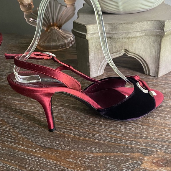 Sergio Rossi Burgundy Wine Sparkly Heels Women’s 39 - Picture 6 of 13